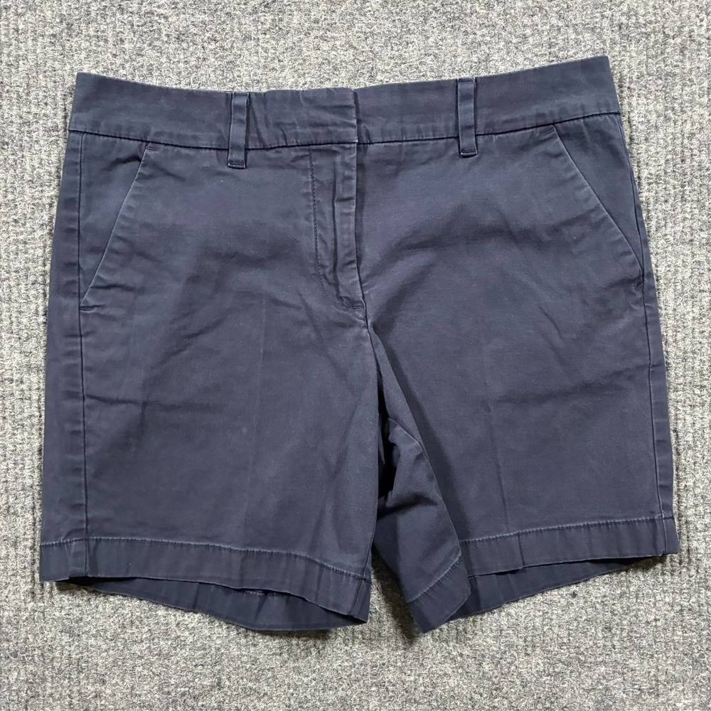 Tommy Hilfiger Womens Shorts Size 10 Navy Blue Chino Casual Preppy Mid Rise